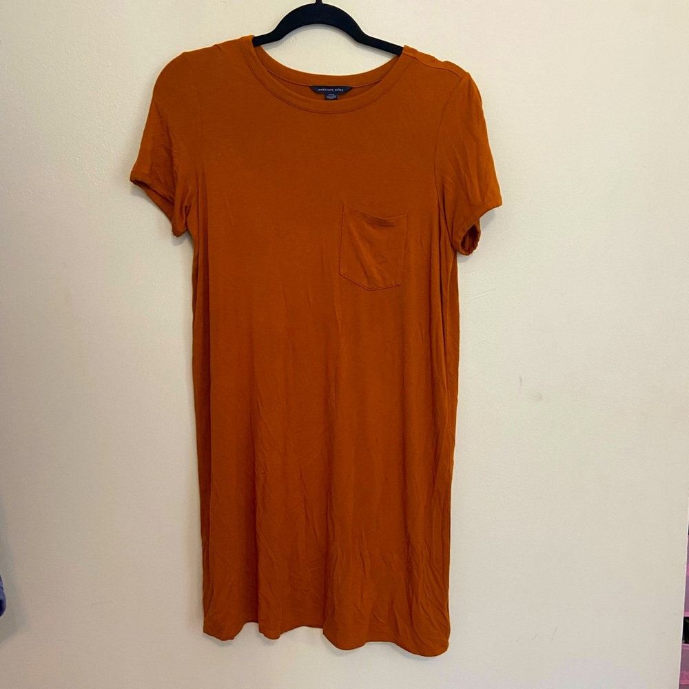 American Eagle Orange T-Shirt Dress